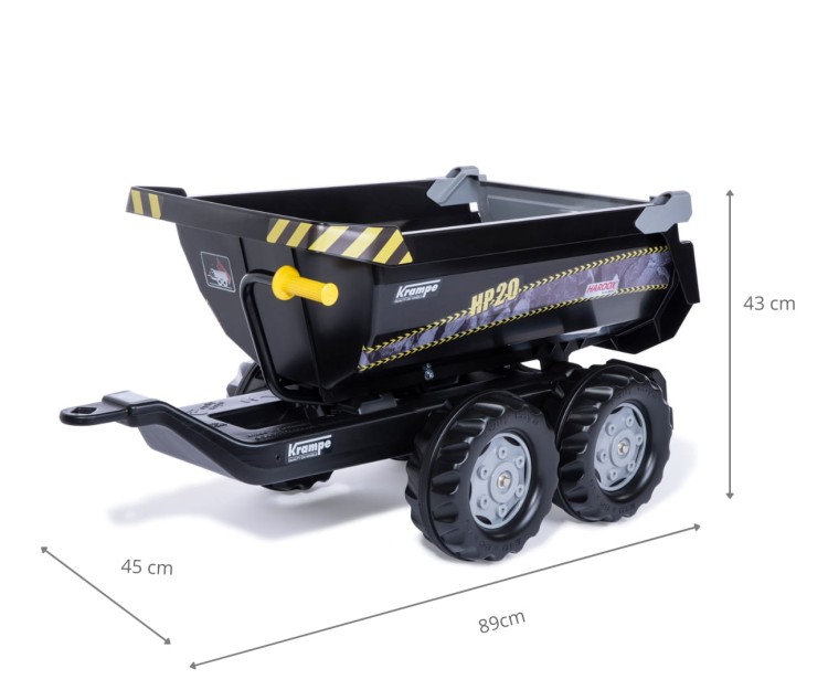 Rolly Toys 123230 Przyczepa Rolly-Halfpipe Półwywrotka Krampe, 2-osie