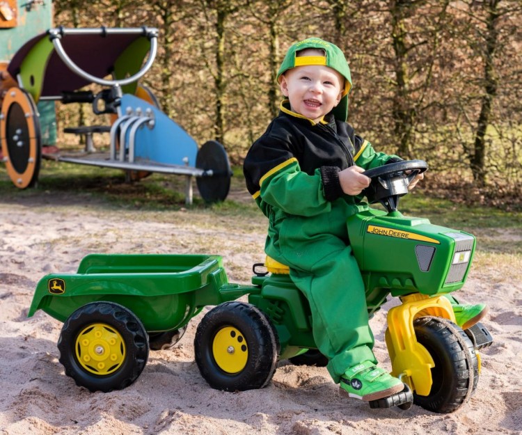 Rolly Toys 052769 Traktor Rolly-Kid John Deere 3-Kołowy z Przyczepą