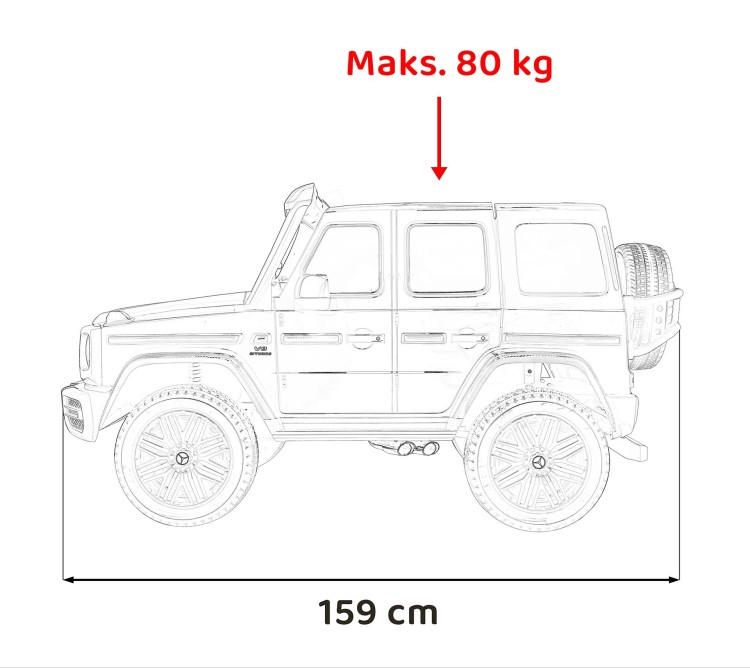 Pojazd Mercedes Benz G63 AMG XXL Czarny