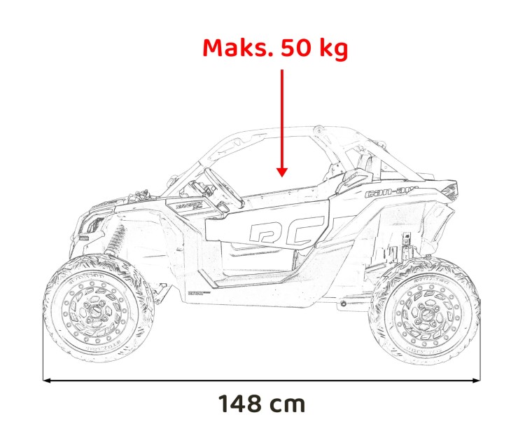 Samochód elektryczny dla dzieci Buggy Maverick Turbo RR Pomarańczowy 4x200W
