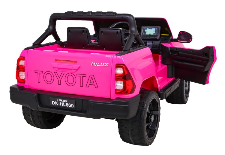 Samochód Toyota Hilux na akumulator dla dzieci Różowy + Napęd 4x4 + Pilot + 2 bagażniki