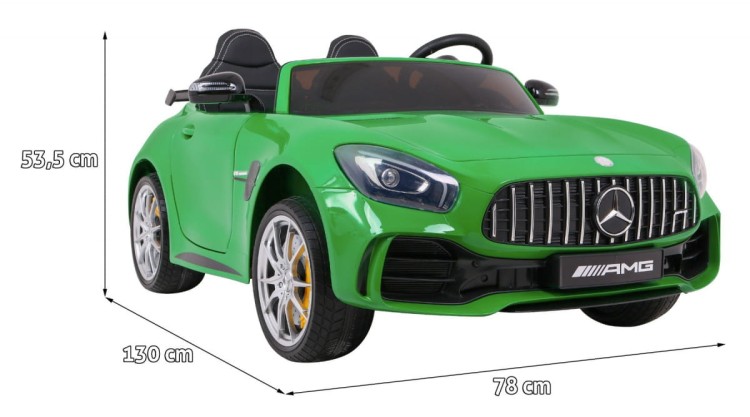 Samochód Mercedes-Benz GT R dla dzieci Lakier Zielony + Napęd 4x4 + Nawiew powietrza + Pilot