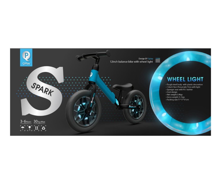 Qplay Rowerek Biegowy Spark niebieski
