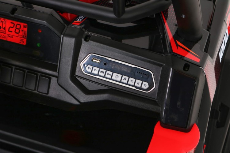 Buggy UTV Terenówka dla dzieci Czerwony + Pilot + Bagażnik - Samochód elektryczny