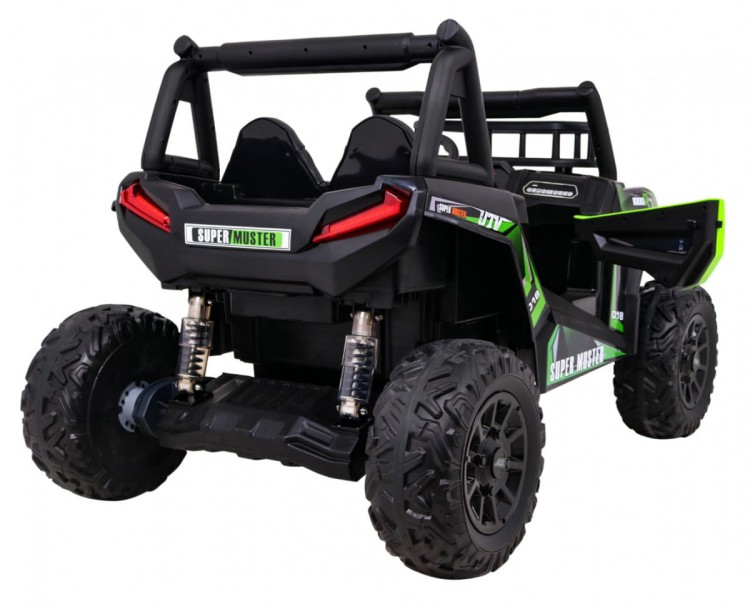 Buggy UTV Terenówka dla dzieci Zielony + Pilot + Bagażnik - Samochód elektryczny