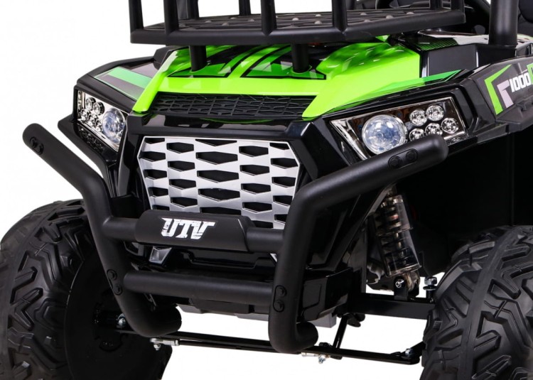Buggy UTV Terenówka dla dzieci Zielony + Pilot + Bagażnik - Samochód elektryczny