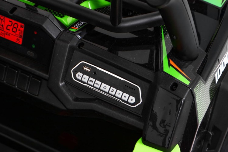 Buggy UTV Terenówka dla dzieci Zielony + Pilot + Bagażnik - Samochód elektryczny