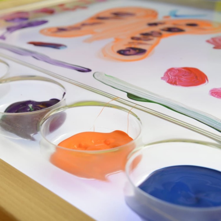 MASTERKIDZ Rama Sensoryczna - Panel LED + Przezroczysta Taca Do Malowania