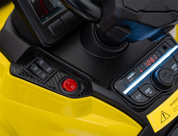 Quad na akumulator Can Am Outlander ATV z Pilotem Żółty