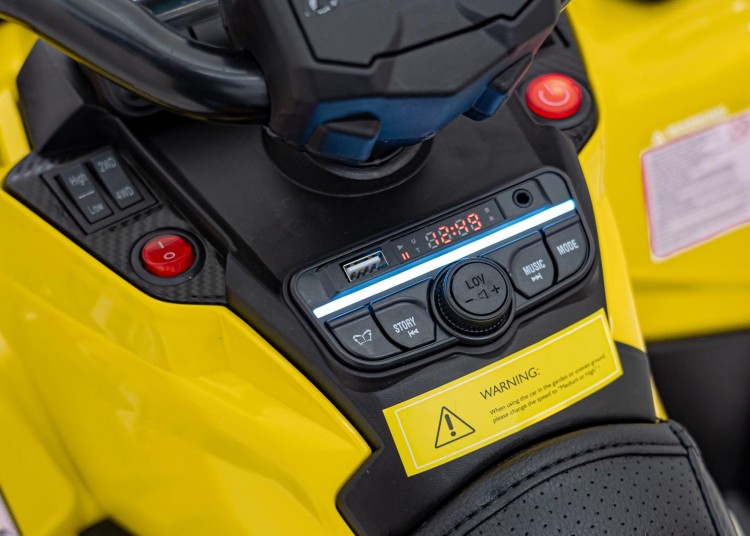 Quad na akumulator Can Am Outlander ATV z Pilotem Żółty