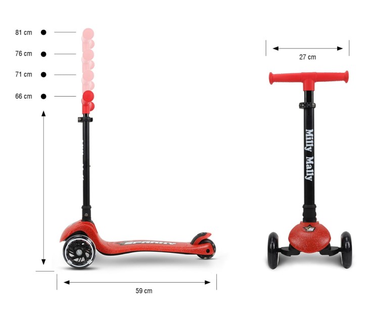 Milly Mally Scooter Sparky Red - hulajnoga