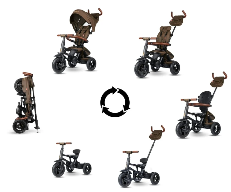 Qplay Rowerek Trójkołowy Rito Deluxe Rubber Brown