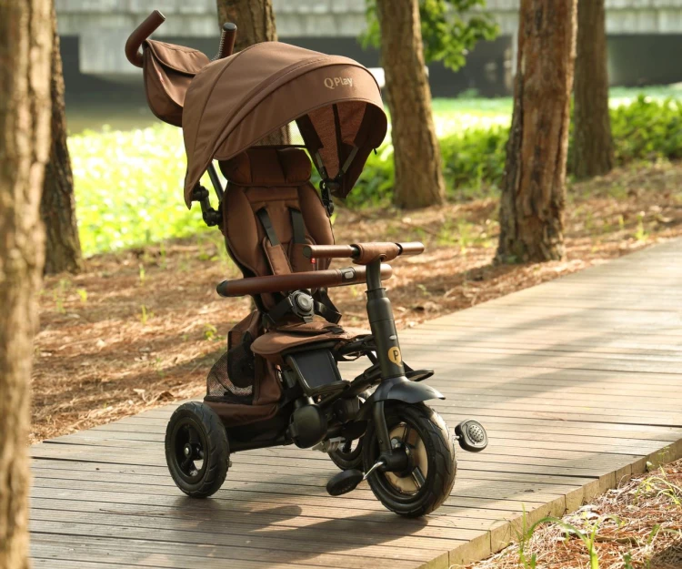 Qplay Rowerek Trójkołowy Rito Deluxe Rubber Brown