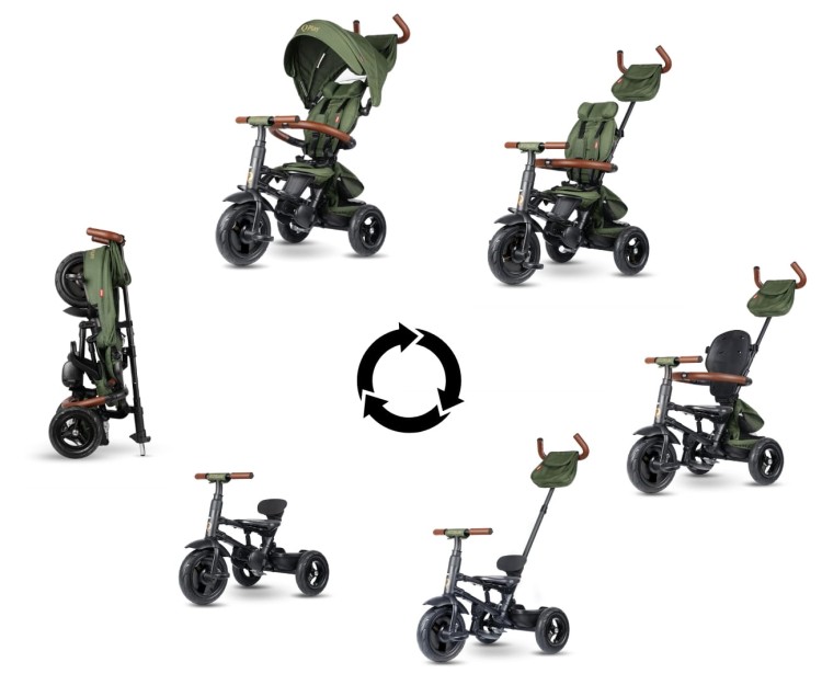 Qplay Rowerek Trójkołowy Rito Deluxe Rubber Olive