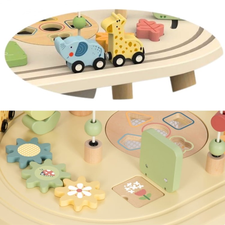 TOOKY TOY Drewniany Stolik Aktywności Safari