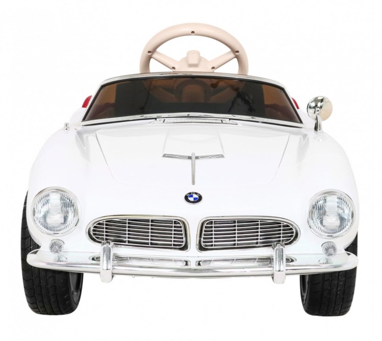 Autko BMW 507 Retro elektryczne dla dzieci Biały roadster