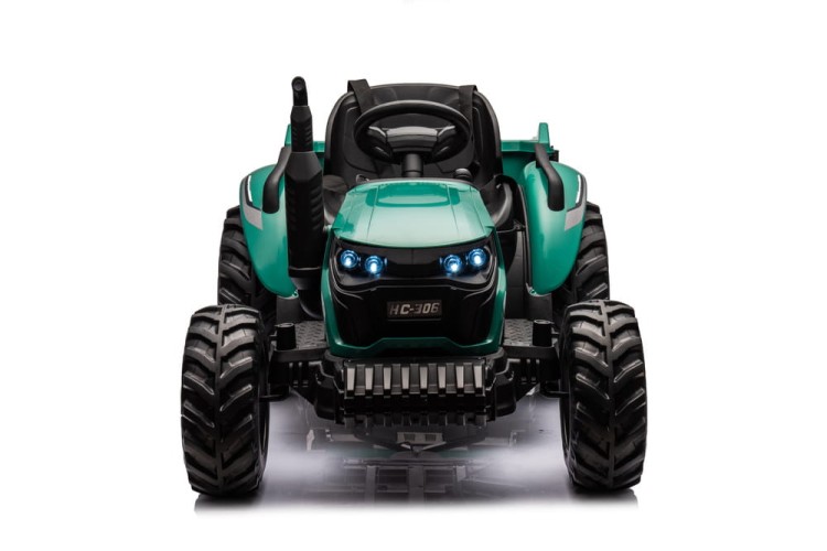 Traktor Na Akumulator HC-306 Z Przyczepą Ciemno Zielony 24V