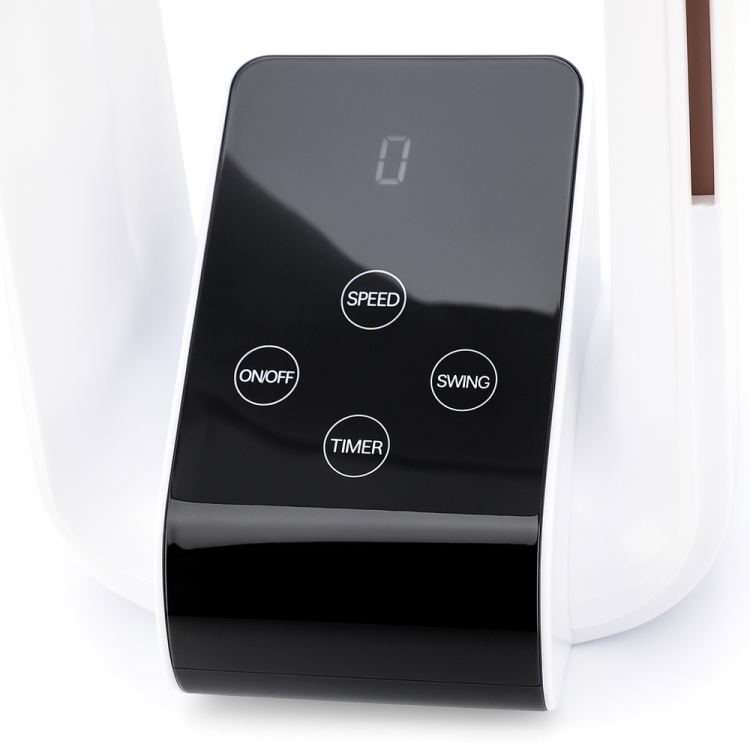 WENTYLATOR BEZŁOPATKOWY PODŁOGOWY OSCYLACJA TIMER WYŚWIETLACZ LCD PILOT