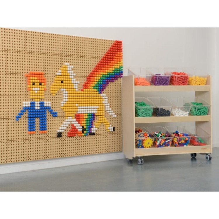 MASTERKIDZ Regał na Kółka - 3 Półki Na Akcesoria Do Tablicy STEM