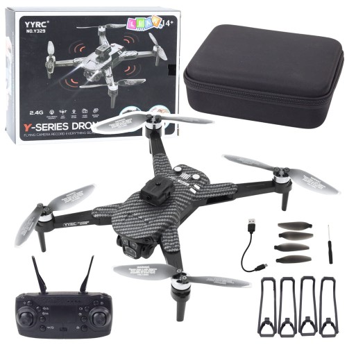 Dron Y329 Kamera HD WIFI Światła LED Aplikacja Czarny Karbonowy
