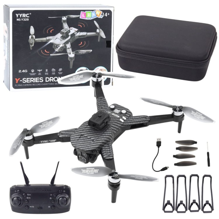 Dron Y329 Kamera HD WIFI Światła LED Aplikacja Czarny Karbonowy