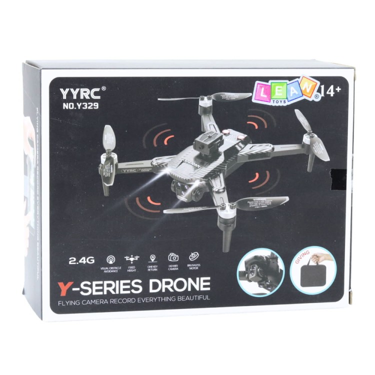 Dron Y329 Kamera HD WIFI Światła LED Aplikacja Czarny Karbonowy