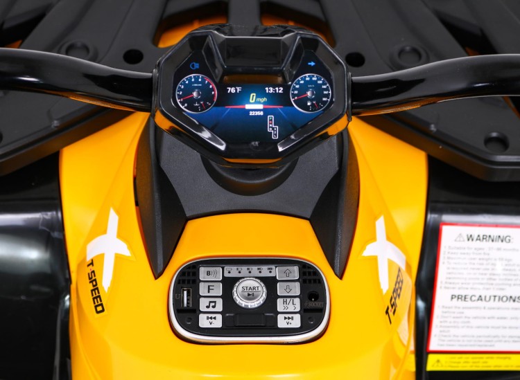 Quad na akumulator XT-Speed dla dzieci Żółty , Napęd 4x4