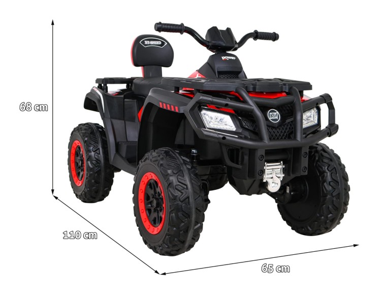Quad na akumulator XT-Speed dla dzieci Czerwony , Napęd 4x4