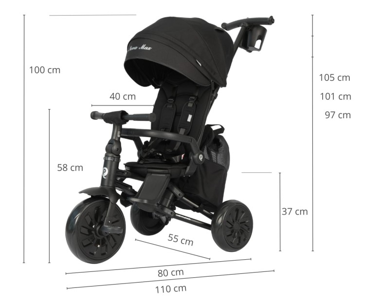 Qplay Rowerek Trójkołowy Nova Max Black