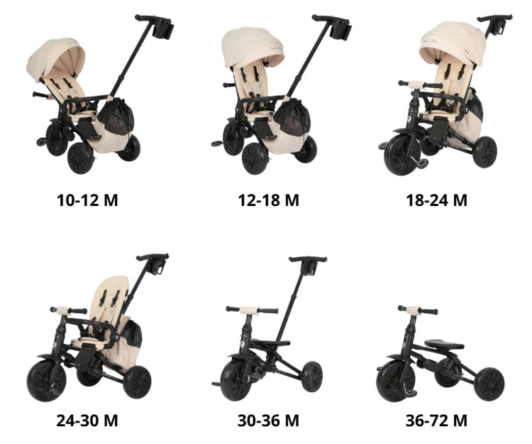 Qplay Rowerek Trójkołowy Nova Max Beige