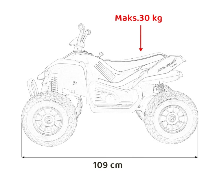 Quad elektryczny McLaren Racing MCL 35 dla dzieci Szary + Pilot