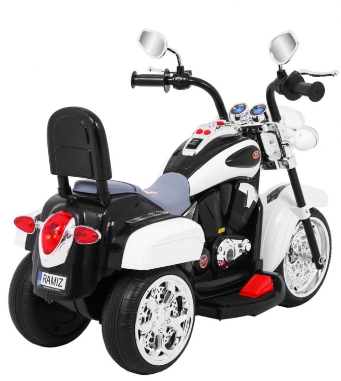 Motorek na akumulator Chopper NightBike Biały