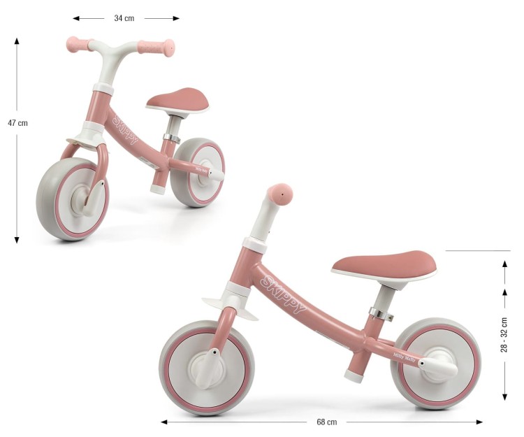 Milly Mally Rowerek Biegowy Skippy Pink