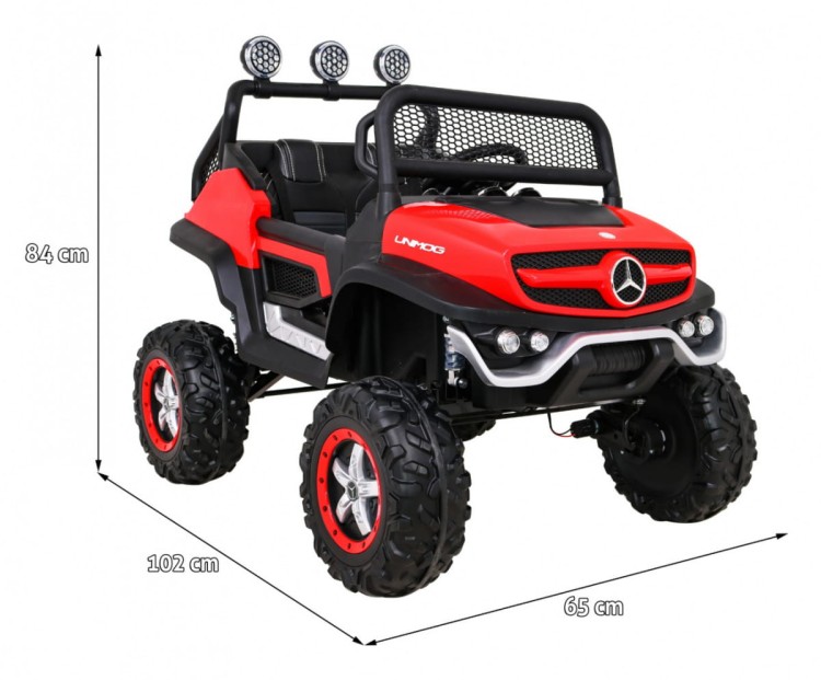 Mercedes Benz Unimog Samochód dla dzieci na akumulator  Czerwony