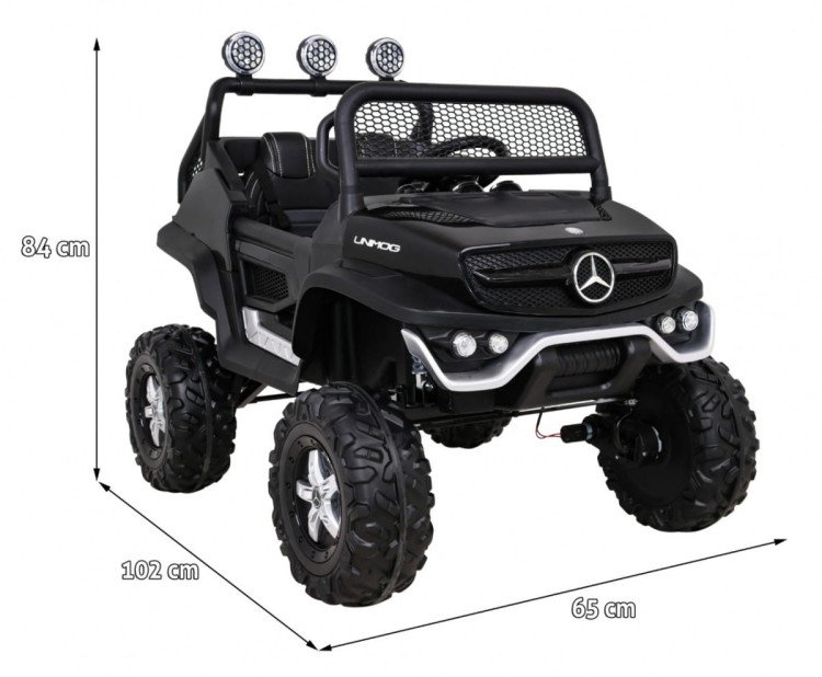 Mercedes Benz Unimog Samochód dla dzieci na akumulator Czarny + Terenowy 4x4