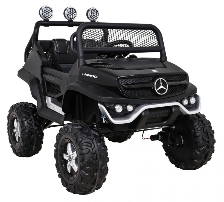 Mercedes Benz Unimog Samochód dla dzieci na akumulator Czarny + Terenowy 4x4