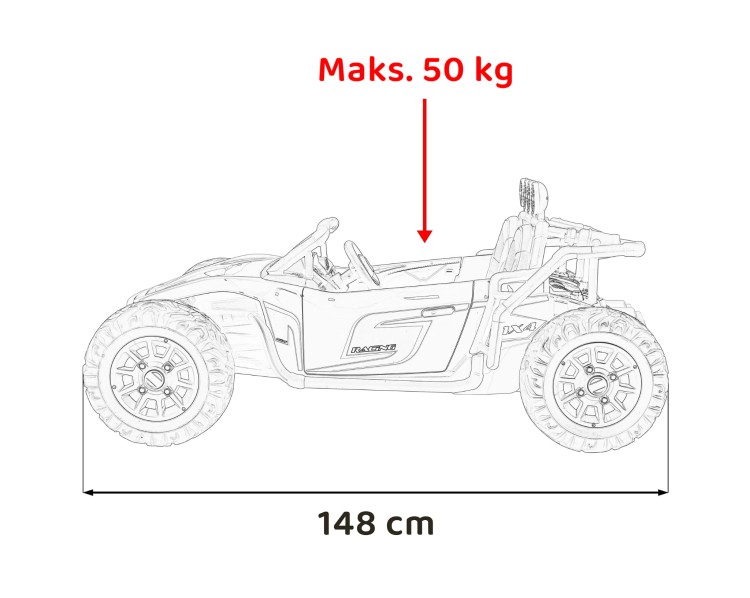 Auto Buggy Racing 5 na akumulator dla dzieci Czerwony