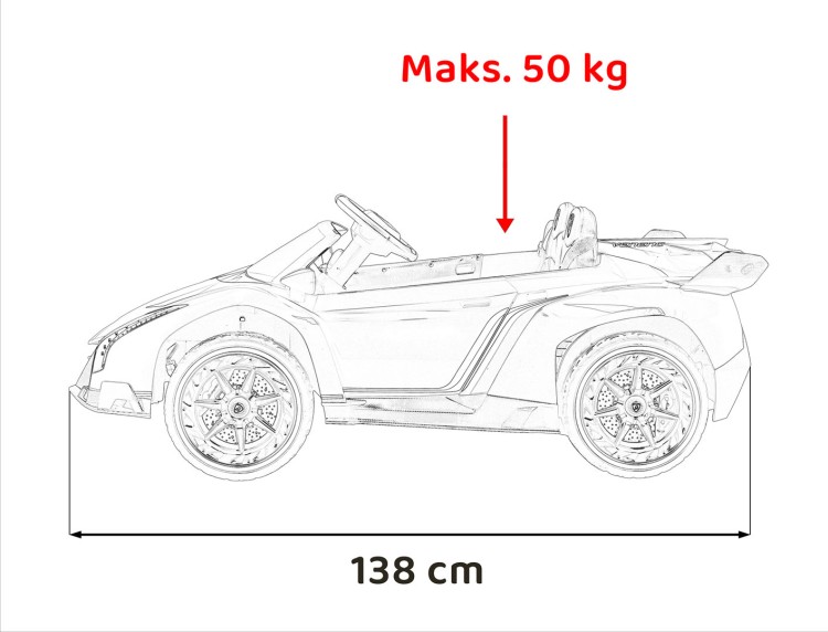 Samochód elektryczny dla dzieci Lamborghini Veneno Czerwony