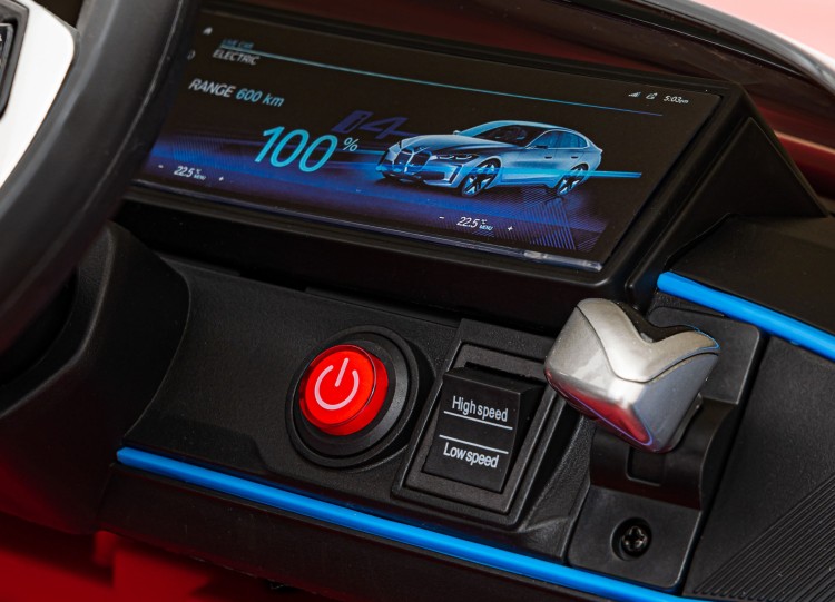 Autko BMW i4 na akumulator dla dzieci Czerwony
