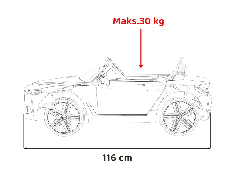 Autko BMW i4 na akumulator dla dzieci Czerwony