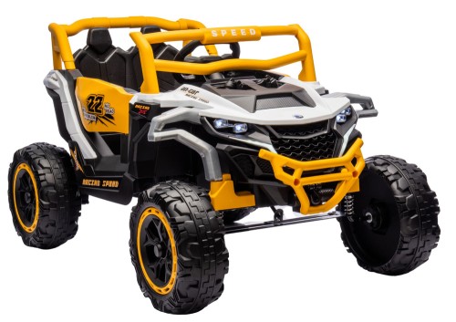 Samochód na akumulator M1 Biało-Żółty 4x4