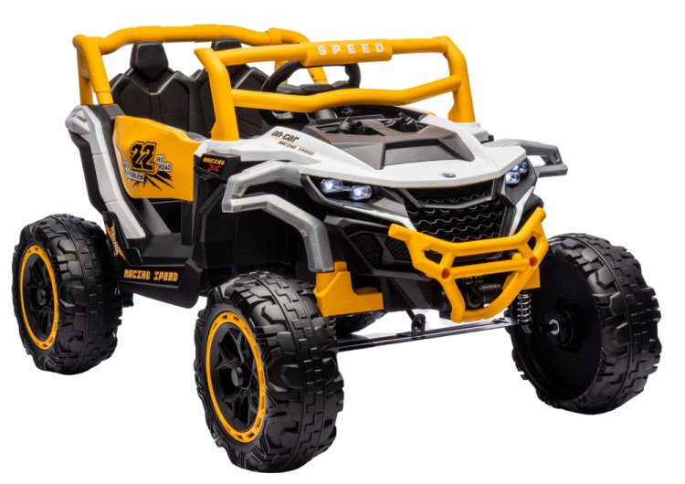 Samochód na akumulator M1 Biało-Żółty 4x4
