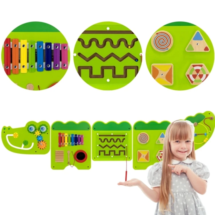 VIGA Tablica Sensoryczna Manipulacyjna Krokodyl Certyfikat FSC Montessori