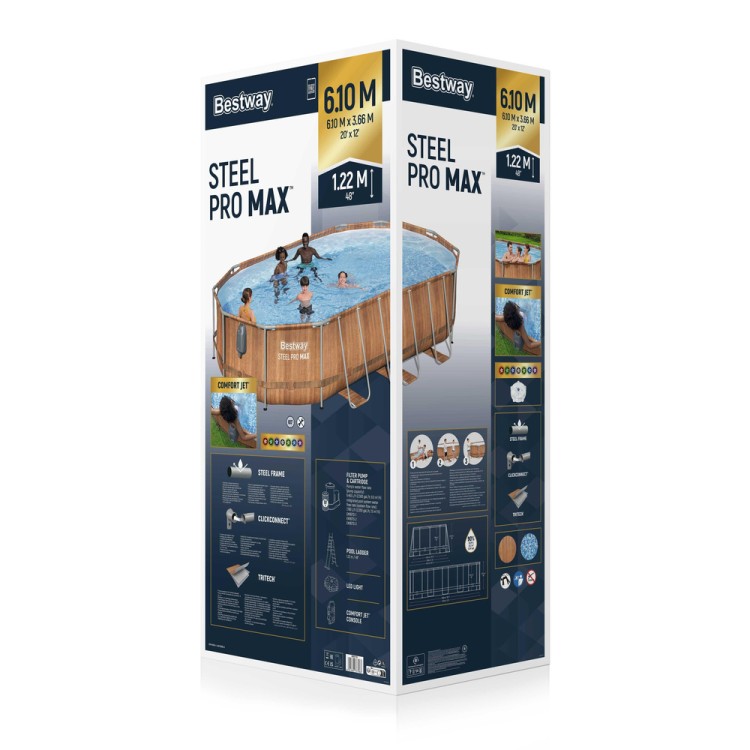 Basen Ogrodowy Stelażowy Bestway 56719 Power Steel 610 x 366 x 122 cm