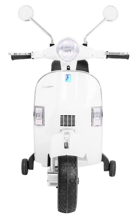 Skuter Vespa elektryczny dla dzieci Biały, Kółka pomocnicze, Wolny Start
