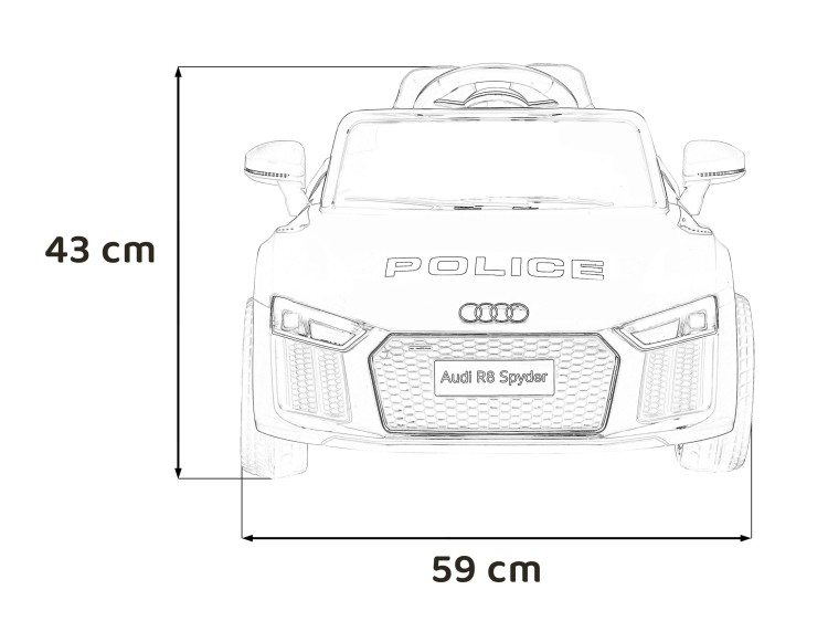 Audi R8 Policja - Auto na akumulator dla dzieci
