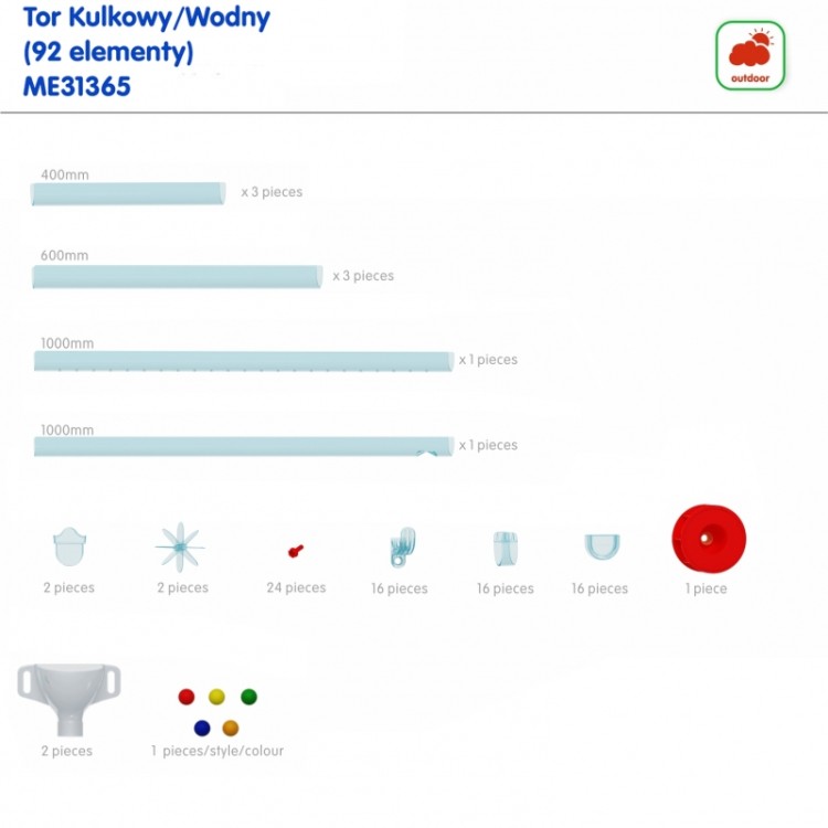 MATSERKIDZ Zestaw do Budowy Toru Wodnego 92el.