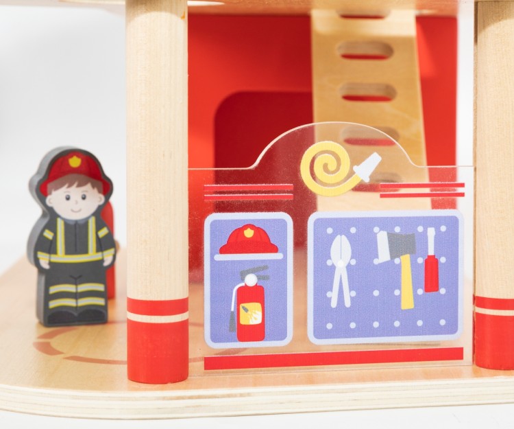 Viga 44801 Drewniana remiza strażacka z akcesoriami