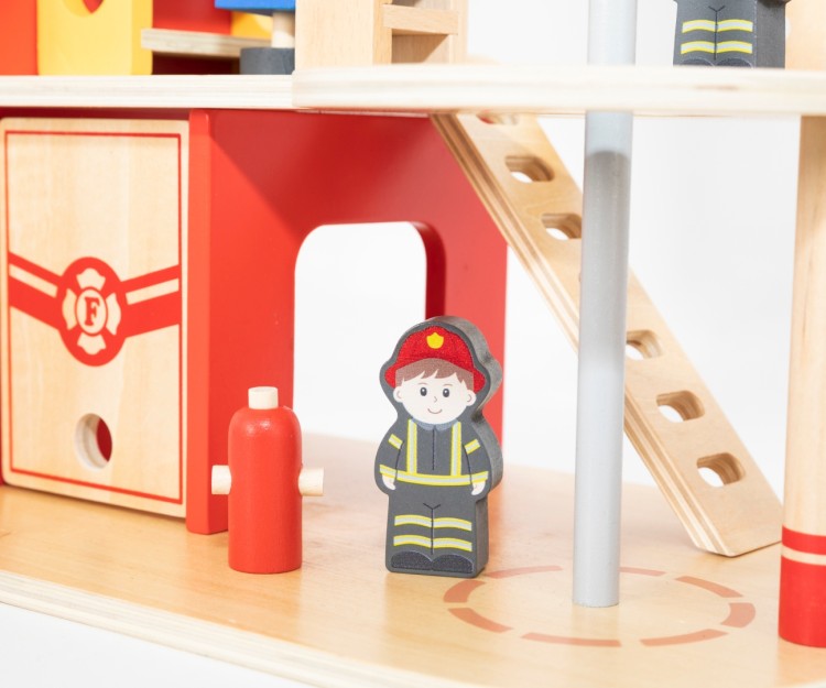 Viga 44801 Drewniana remiza strażacka z akcesoriami
