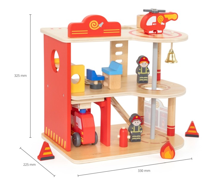 Viga 44801 Drewniana remiza strażacka z akcesoriami